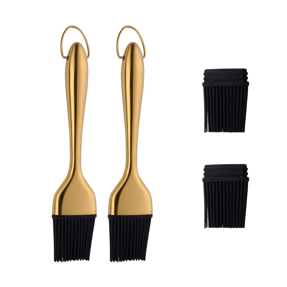 2 Pack Grill Basting Brush with 2 Pack Back Up