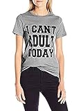 Women's Plus Size Letter Print I Can't Adult Today T Shirt Tops Tee Blouse Grey
