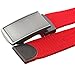 moonsix Canvas Web Belts for Men,Solid Color Casual Military Style Belt,Red