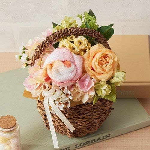Amazon 日比谷花壇 母の日 花紀行瀬戸内 ローズタオルとアーティフィシャルアレンジ オレンジ 19年 母の日カード付き 造花 オンライン通販