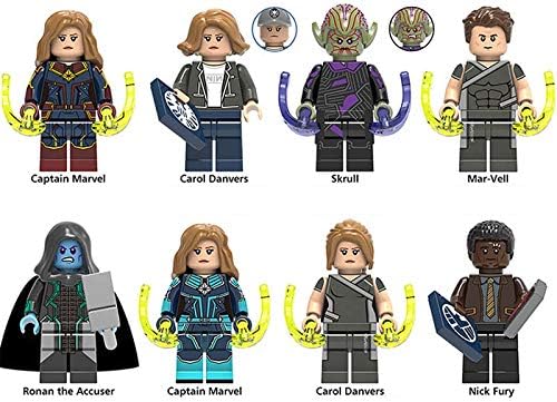 8 PCS Captain Marvel Movie Character Minifigures Building Blocks Kids Gift Toys