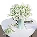 Voluex 20pc Baby Breath Artificial Flower Gypsophila, Real Touch Bouquets for Wedding Home Decor Gift, 20 Pack, White