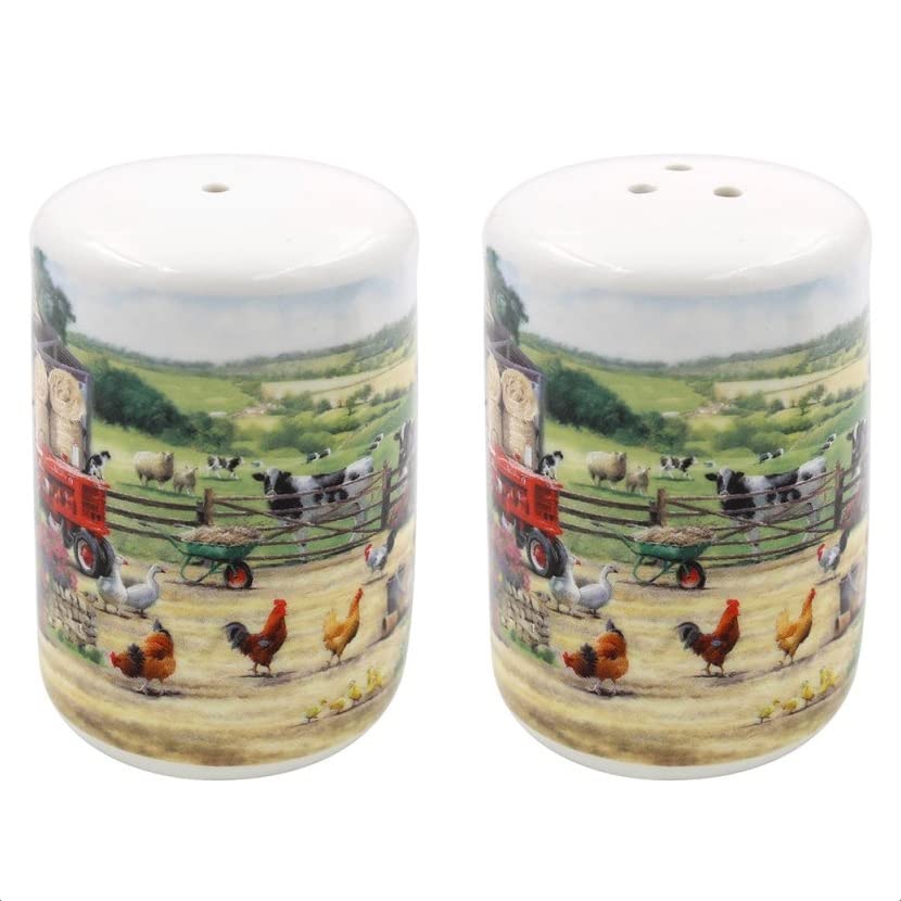 The Leonardo Collection LP94759 Ceramic Salt and Pepper Shaker Set | Farmhouse design | Set of 2 Condiment Dispenser, Multicolor