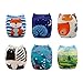 Babygoal Baby Pocket Cloth Diapers, Adjustable Reusable Nappy 6pcs+ 6 Inserts+One Wet Bag 6YDB07