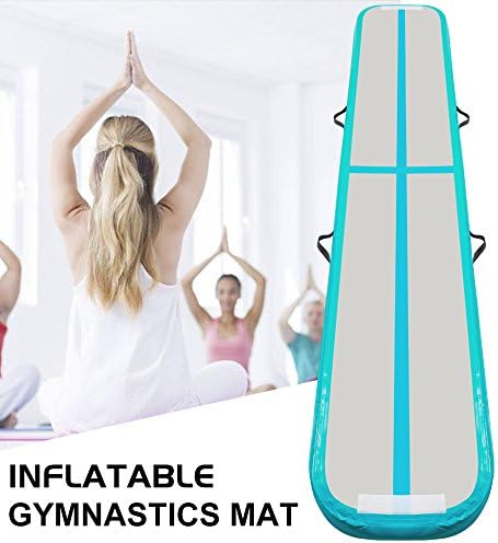 Gutlucky Inflatable Tumbling Gymnastic Air floor Mat Track Cheerleading for Home Use/Cheerleading/Beach/Park and Water 9.841.64 in (LightGreen)