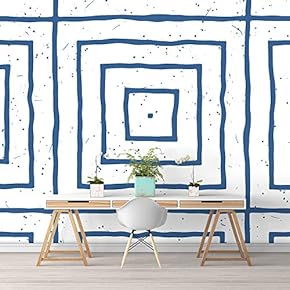 Wall Murals for Bedroom Abstract Geometric Lines Removable Wallpaper Peel and Stick Wall Stickers - 66x96 inches