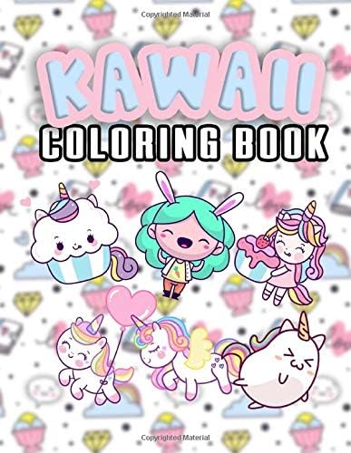 Kawaii Coloring Book: Kawaii Doodle Cute unicorns , kawaii girls , funny characters , Japanese Style Coloring Book For Kids
