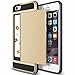 iPhone 6s Case, Anuck iPhone 6 Wallet case [Anti Scratch][Heavy Duty][Card Pocket] Hard Shell Dual Layer Hybrid Rubber Bumper Protective Card Case Cover for Apple iPhone 6 iPhone 6s 4.7 inch - Gold