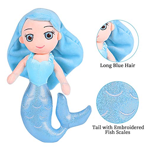 Tacobear Meerjungfrau Kuscheltier Meerjungfrau Plüsch Spielzeug mit Meerjungfrau Puppe Muschel Tasche Halskette Armband… – Bild 5