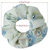 13 Pcs Hair Scrunchies Large Women's Chiffon Flower Hair Scrunchies Hair Bow Chiffon Ponytail Holder，Including 8 Pcs Assorted Colors Flower Hair Ties and 5 Pcs Pure Colors Hair Bands