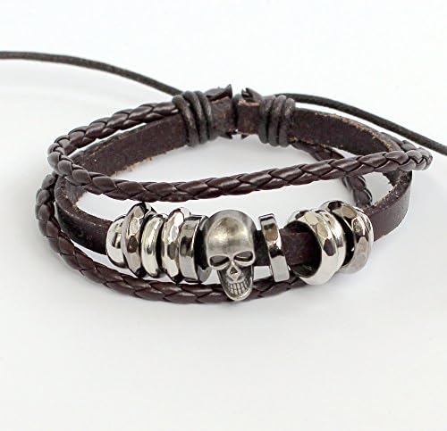 Men's leather bracelet Women's leather bracelet Skull bracelet Rings bracelet Leather bands bracelet Leather bangle bracelet Braided leather bracelet Woven leather bracelet Fashion bracelet