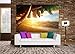 Poster – Beach Sunset – Picture Decoration Caribbean Sea Palm Tree Nature Summer Sun Ocean Vacation Dream Island Orange Dusk Image Photo Decor Wall Mural (55x39.4in - 140x100cm)