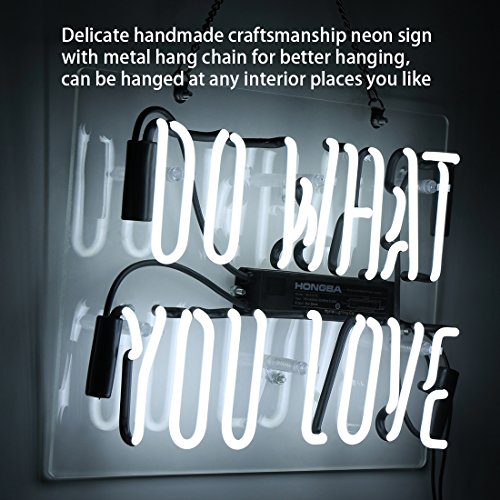 Do what you love Neon Light Sign White 14" x 9" Home Beer Bar Pub Recreation Room Lights Party Gift Windows Garage Wall Signs  - Thumbnail 4
