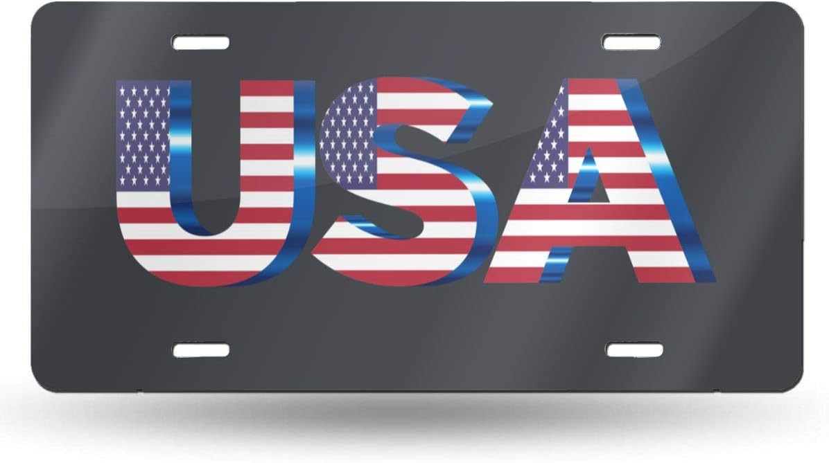 USA Flag License Plate Men Women Novelty US Auto Car Front