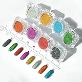 1g/Box Holographic Laser Powder Nail Glitter Manicure Chrome Pigments