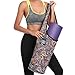 Soogus Yoga Bags and Carriers for Women, Gym Yoga Mat Bags Cotton Canvas Large Yoga Bag Holder Comfy Carry Yoga Tote with Pockets, Purple Printed Flowerthumb 1