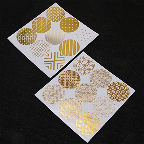 JETEHO 10 Sheets Decorative Envelope Seals Stickers Gold Envelope Stickers Label Stickers