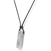 Crystal Necklaces for Women Gemstone Pendant Necklace Adjustable Handmade Black Rope Natural Stone Spiritual Necklace Energy Crystals and Healing Stones Necklace for Men