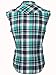 NUTEXROL Men's Casual Flannel Plaid Shirt Sleeveless Cotton Plus Size Vest Green and White L