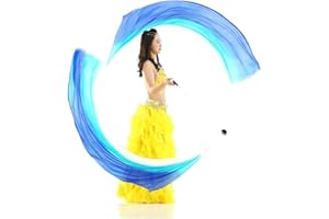 Nimiman 2Pcs Silk Veil+2 Pcs Poi Chain Ball Women Belly Dance Silk Veil Poi Streamer Stage Prpos