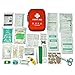 First Aid Kit - 170 Pieces Hard Case and Lightweight - Includes 2 x Eyewash,Instant Cold Pack,Emergency Blanket, CPR Face Mask for Travel, Home, Office, Vehicle, Camping, Workplace & Outdoor (Red)