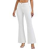 Wanduyini Flare Bell Bottom Jeans for Women Mid Low Rise Slim Vintage Washed Bootcut Denim Pants