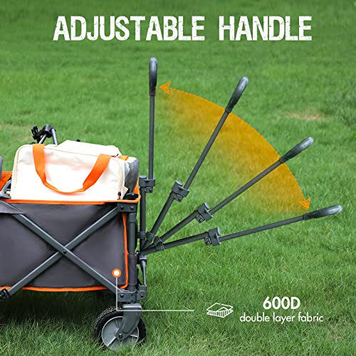 PORTAL Collapsible Folding Wagon Utility Cart Foldable Heavy Duty All