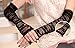 Lullaby Black Lace Gloves Womens Bridal Party Fingerless Floral Gloves