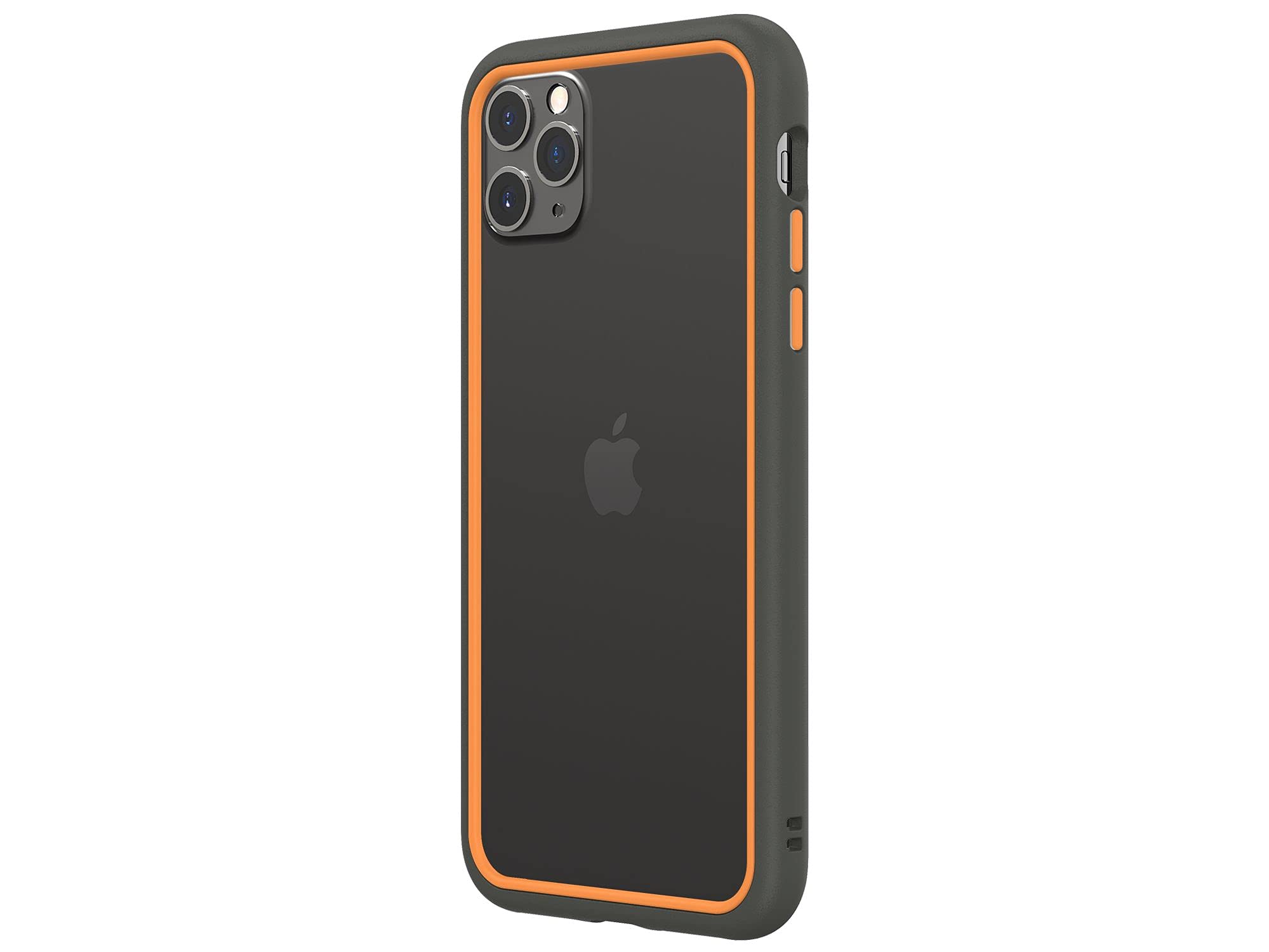 RhinoShield Bumper Case compatible with [iPhone 11 Pro Max] | CrashGuard NX - Shock Absorbent Slim Design Protective Cover 3.5M / 11ft Drop Protection - Graphite/Orange