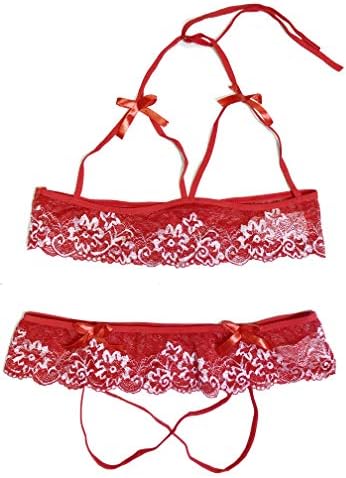 Women Lace Strappy Lingerie Set Bralette Bra and Panty Set Two Piece Lingerie Babydoll S-XXL