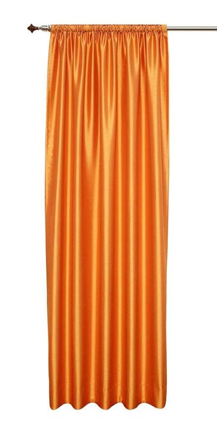 Buy Orange Faux Silk Satin Dupioni Curtains Each 51 130 Cm