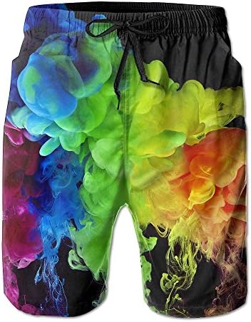 Men's Swim Trunk Aqueous Rainbow Beach Shorts Summer Boardshort