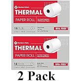 Thermal Receipt Paper Rolls, 3 1/8 X 190', 18 Rolls (2 Pack)