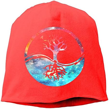Rdiep Yin Yang Bonsai Tree Japanese Unisex Stretch Beanie Skull Cap Knit Hat For Men Women Red Winter Hat