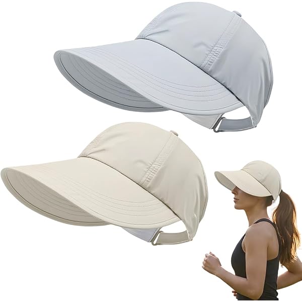 UPF 50+ Sun Protection Baseball Hat, Adjustable Wide Brim Visor, 2-Pack TAGVO 2 Pack Wide Brim Visor Hat for Women, Quick Dry  main image 2