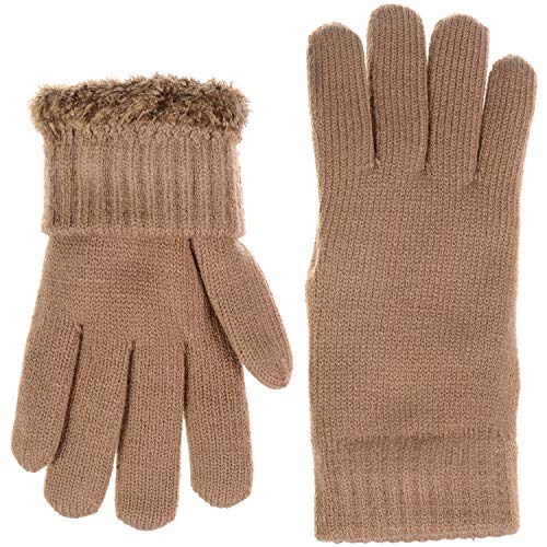 BYOS Winter Women's Toasty Warm Plush Fleece Lined Knit Gloves in Solid & Glitter - Thumbnail 2