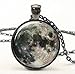 Full Moon Necklace, Space Picture Pendant, Galaxy