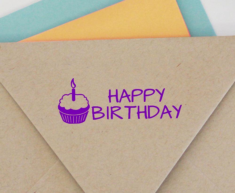 Happy Birthday Self Inking Rubber Stamp Custom Colop Office Stationary P20 Mini Stamper