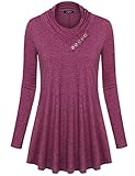 Laksmi Women's Cowl Neck Long Sleeve Loose Fit Casual Tunic Top
