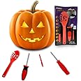 KINREX Pumpkin Carving Kit Tools - Jack-O-Lantern Halloween Decorations - Professional Pumpkin Cutting Supplies - 4 Sculpting