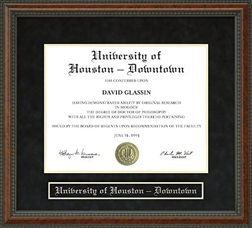 University of Houston - Downtown Diploma Frame - Burl