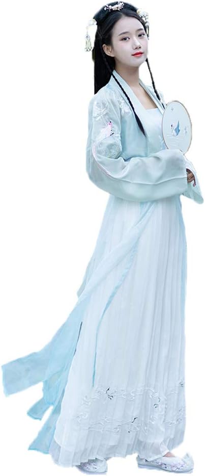 Vintage Embroidered Hanfu Women's Chinese Traditional Dance Performances Costume,S