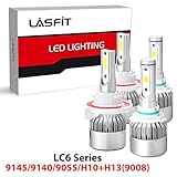 LASFIT Combo Package H13 9008 LED Headlight+9145 9140 Fog Lights Combo Pack LED Headlight Bulbs Conversion Kits (2 sets) Flip COB Chips-120W 15200LM Hi Low Beam 6000K White Light