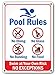 Pool Rules Swim at Your Own Risk No Expections Sign, 10x14 Inches, Rust Free .040 Aluminum, Fade Resistant, Made in USA by My Sign Center