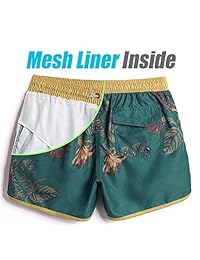 MaaMgic Bañador corto para hombre de los años 80 y 90 con forro de malla, secado rápido, pantalones cortos