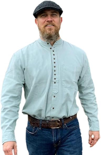 Traditional Irish Grandfather Collarless Shirt Green At Amazon Men S Clothing Store