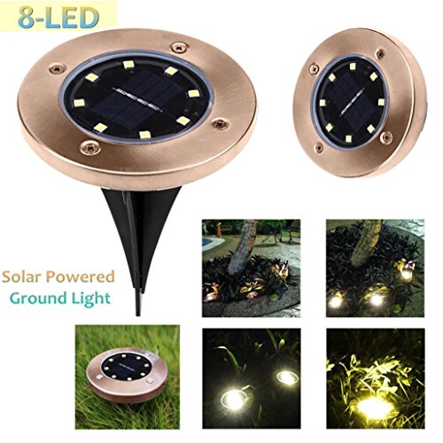 image for Hometom 8LED Solar Power Ground Light Buried Lamp Lights Outdoor Path 