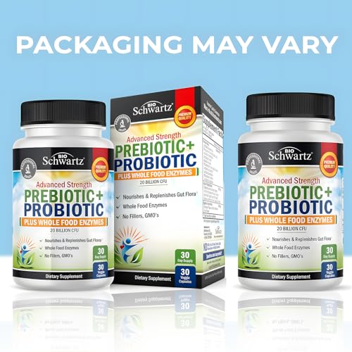 Advanced Prebiotics and Probiotics for Women & Men, Immune, Digestive & Gut Health with L. Reuteri, Inulin Fiber, Digestive Enzymes, Non-GMO, Gluten-Free, Dairy-Free, 30 Capsules