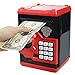 HUSAN Great Gift Toy for Children Kids Code Electronic Piggy Banks Mini ATM Electronic Coin Bank Coin Box for Children Fun Toy, Red primary