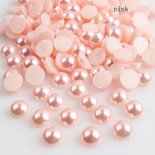 forviupet Craft Flat Back Scrapbooking Embellishment Pearl Acrylic 2000pcs Half Round Bead